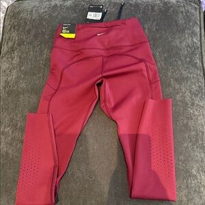 Nike Burgundy Performance Leggings
